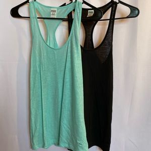 2 PINK racer back tank tops